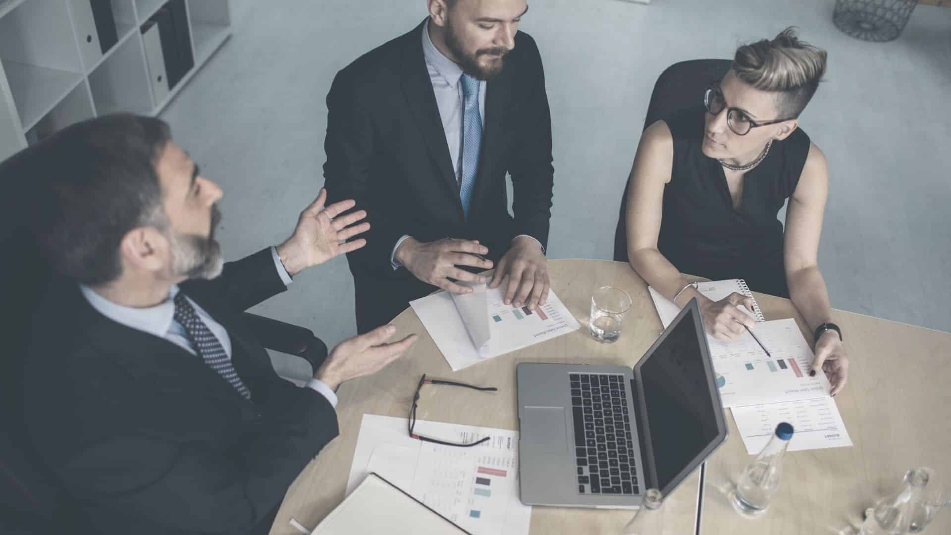 A lawyer consulting his client about burn injury laws