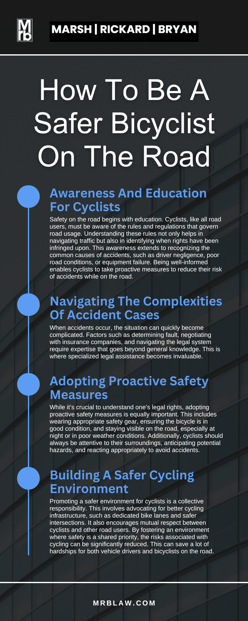 How To Be A Safer Bicyclist On The Road Infographic